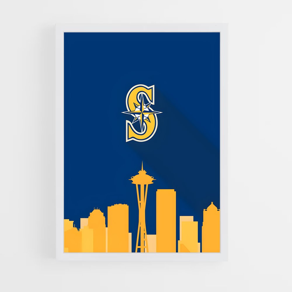 Poster Skyline de Seattle – affiche Baseball (vue 3)